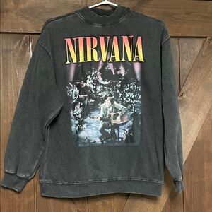 NIRVANA Graphic Crewneck Sweater - Gray